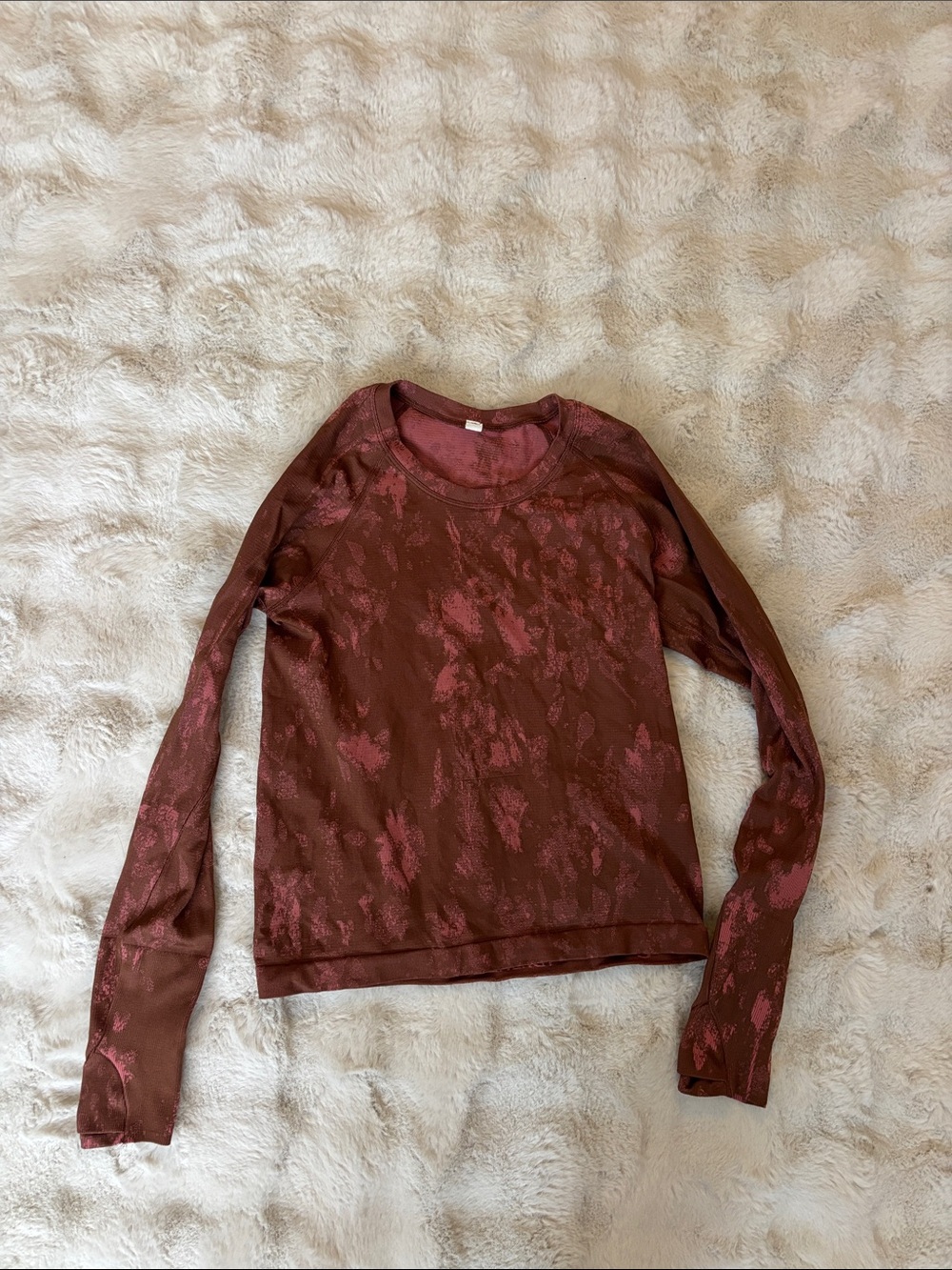 lululemon athletica Long Sleeve Top in Burnt Rose and Deep Rose